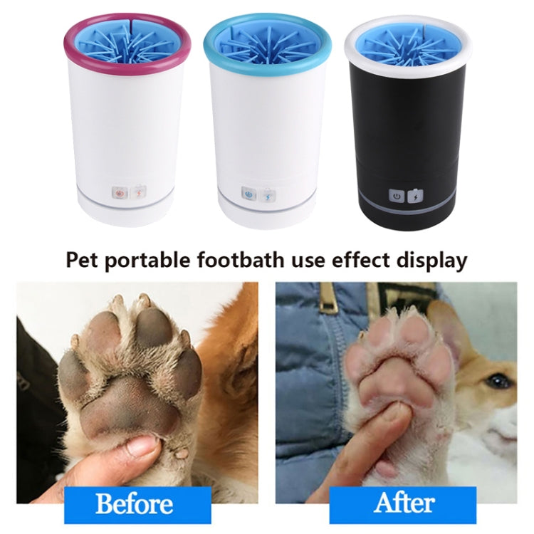 Pets Automatic Foot-Washing Cup Cats Dogs Extremities Cleaning Artifact, Size:S 6-11cm(Blue White) by bashfashion