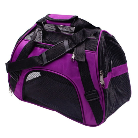 Portable Pet Backpack Dog Go Out Messenger Folding Bag Pet Supplies, Specification: Small(Purple) by bashfashion