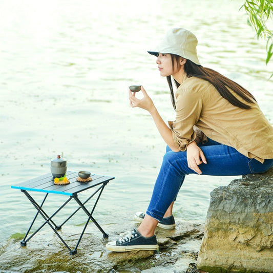 Outdoor Aluminum Alloy Folding Table Camping Picnic Portable Folding Table Barbecue Table Stall Small Dining Table, Size:Medium by bashfashion