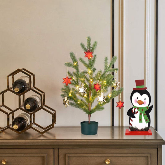 Christmas Festival Decorations Wooden Figure Desktop Decoration, Specification: Penguin by bashfashion
