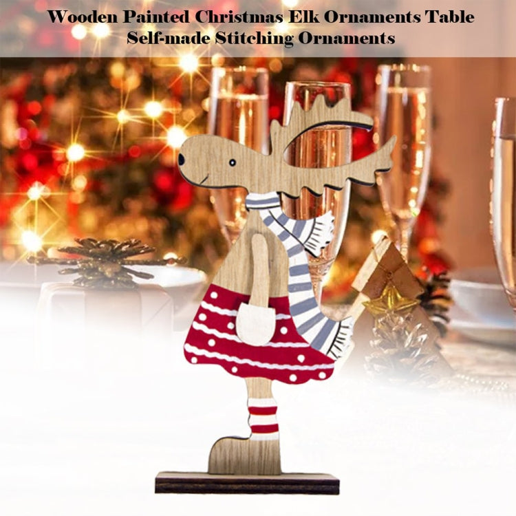 Christmas Decoration Wooden Painted Christmas Elk Ornaments(JM01751) by bashfashion