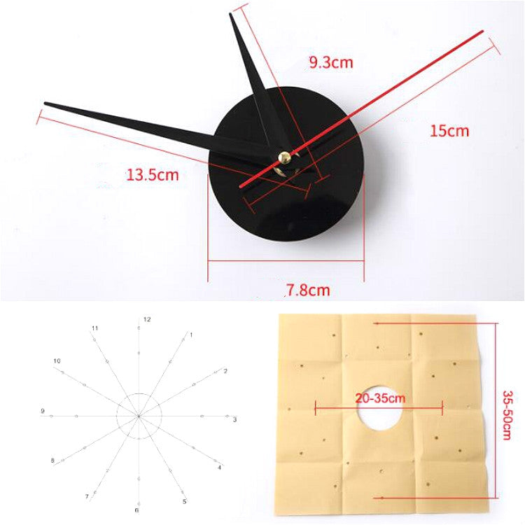 Acrylic 3D Wall Clock DIY Living Room Bedroom Wall Background Decoration(Black) by bashfashion