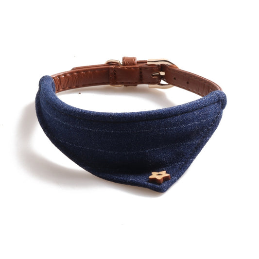 Dog Collars Pet PU Triangle Collars, Specification: 1.3x34cm(Blue) by bashfashion