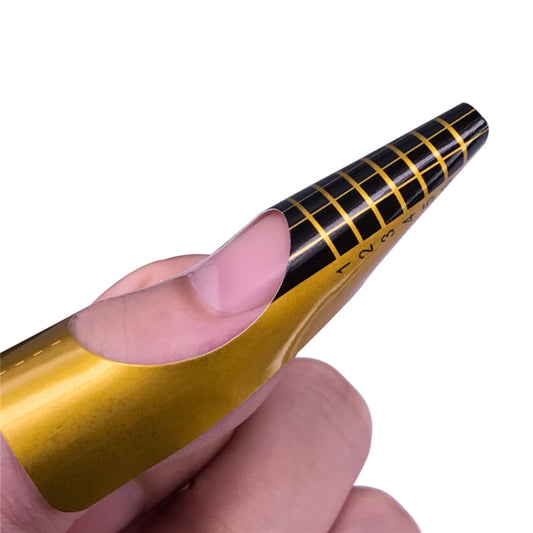 100pcs/pack Professional French Nail Form Tips Nail Art Form Acrylic Tip Gel Nails Sticker Extension Curl Form For Nail Polish Guide by bashfashion