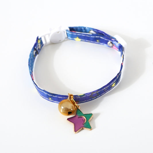 Adjustable Cat Dog Rabbit Safety Buckle Collar Pet Accessories, Size:S 17-32cm, Style:Star(Blue) by bashfashion