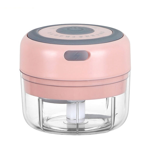 Electrical USB Rechargeable Garlic Mixing Masher Complementary Food Masher Stainless Steel Crushing Garlic Peeling Device Wireless Mini Garlic Cutter(Pink) by bashfashion