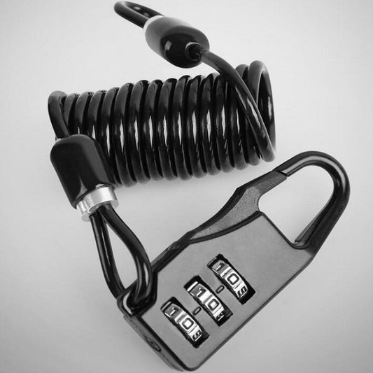 Helmet Lock Mountain Bike Wire Lock Safety Lock Bicycle Motorcycle Electric Bike Portable Password Steel Cable Lock by bashfashion