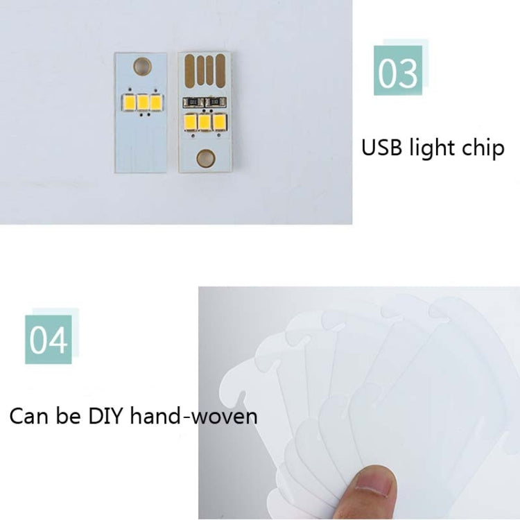 Creative Bedroom Bedside Night Light USB Round Romantic Room Decoration Lamp with Wood Base, Style: DIY Material Kit(Colorful) by bashfashion