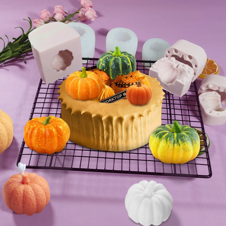 Halloween Three-Dimensional Pumpkin Cake DIY Scented Candle Silicone Mold, Specification: ZW-57 by bashfashion