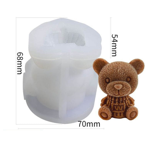 Cartoon Milk Tea Coffee Bear Ice Cube Silicone Mold Aromatherapy Candle Plaster Epoxy Mold, Specification: MC-152 by bashfashion