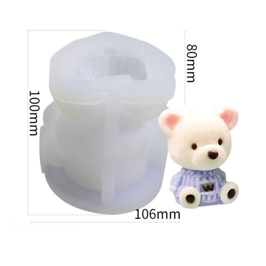 Cartoon Milk Tea Coffee Bear Ice Cube Silicone Mold Aromatherapy Candle Plaster Epoxy Mold, Specification: MC-154 by bashfashion