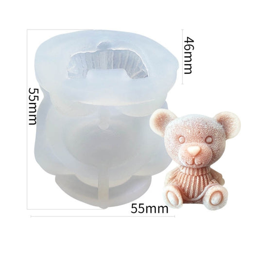 Cartoon Milk Tea Coffee Bear Ice Cube Silicone Mold Aromatherapy Candle Plaster Epoxy Mold, Specification: MC-149 by bashfashion