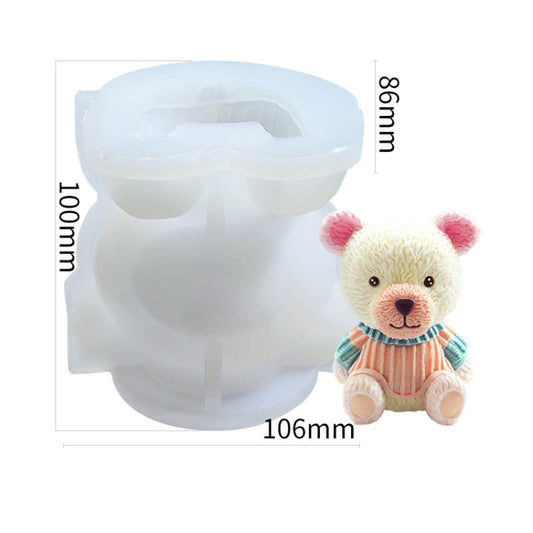 Cartoon Milk Tea Coffee Bear Ice Cube Silicone Mold Aromatherapy Candle Plaster Epoxy Mold, Specification: MC-151 by bashfashion