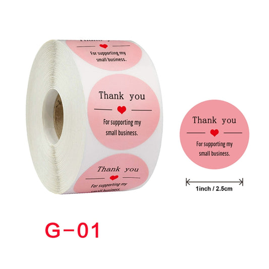 Thank You Sticker Label, Size: 2.5cm / 1 inch(G-01) by bashfashion