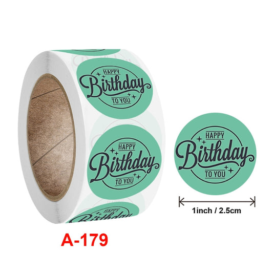 Birthday Party Handmade Stickers Gift Decoration Label, Size: 2.5cm / 1inch(A-179) by bashfashion