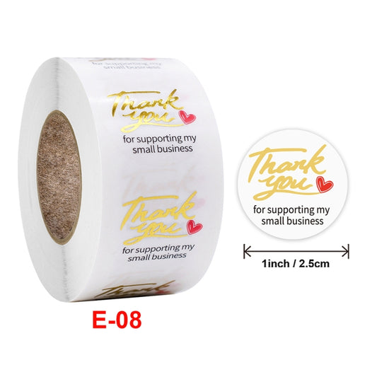 3 PCS Transparent Gilding Thank You Baking Sticker Envelope Sealing Sticker Gift Decoration Label, Size: 2.5cm / 1inch(E-08) by bashfashion