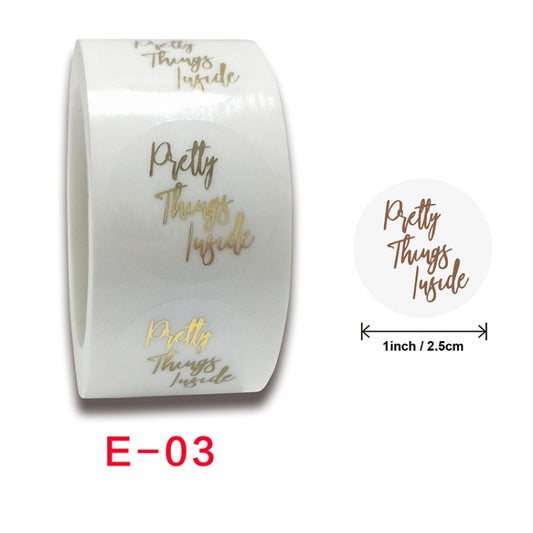 3 PCS Bronzing Sticker Sealing Sticker Gift Baking Decoration Label, Size: 2.5cm/1inch(E-03) by bashfashion