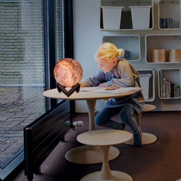 1W 3D Moon Lamp Children Gift Table Lamp Painted Starry Sky LED Night Light, Light color: 15cm Touch Control 3-colors by bashfashion