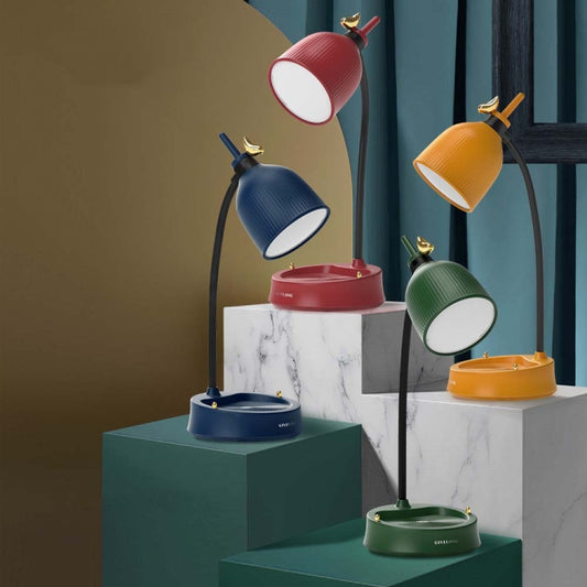 GIVELONG Forest Bird LED Touch Usb Table Lamp With Mobile Phone Holder Bedroom Bedside Night Light(GL363-2 Yellow) by bashfashion