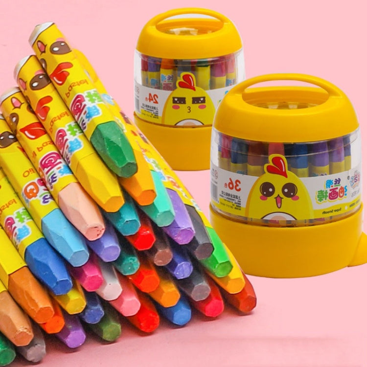 Barrel Oil Pastel Colors Children Drawing Pen Set Washable Crayons 12 Colors by bashfashion