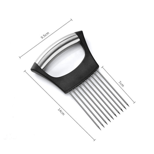Stainless Steel Onion Fork Holder Pin Kitchen Vegetable Slicing Aid by bashfashion