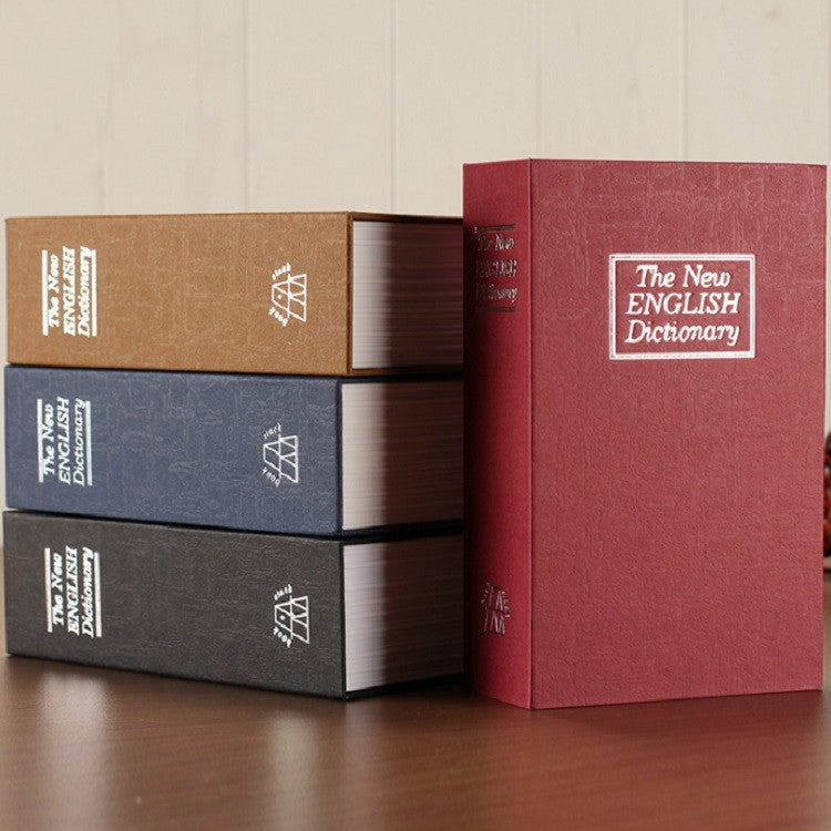 Simulation English Dictionary Book Safe Piggy Bank Creative Bookshelf Decoration, Trumpet Key Version, Color:Coffee by bashfashion