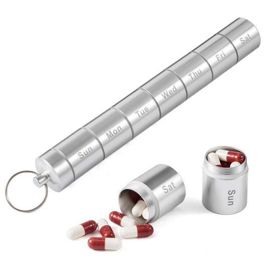 Sealed Waterproof 7 Days Split Aluminum Alloy Metal Pill Box by bashfashion