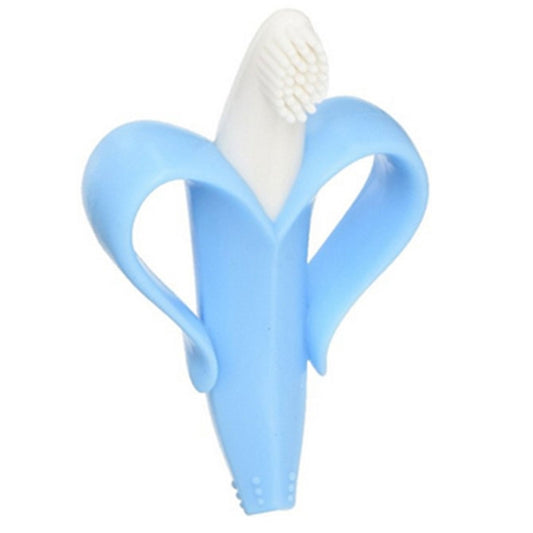 Newborn Baby Banana Silicone Teether Bite(Blue) by bashfashion