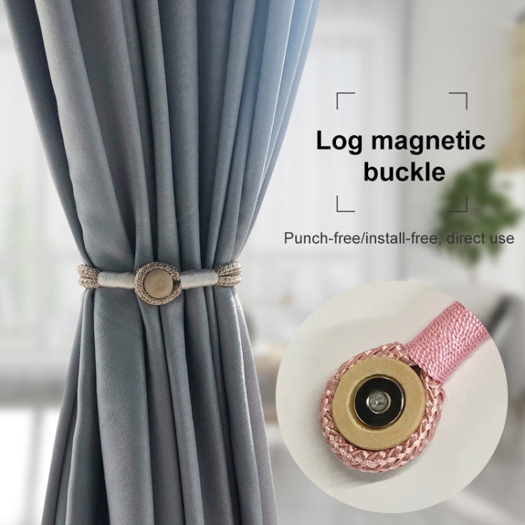 Log Magnetic Buckle Strap Magnetic Curtain Buckle(Beige) by bashfashion