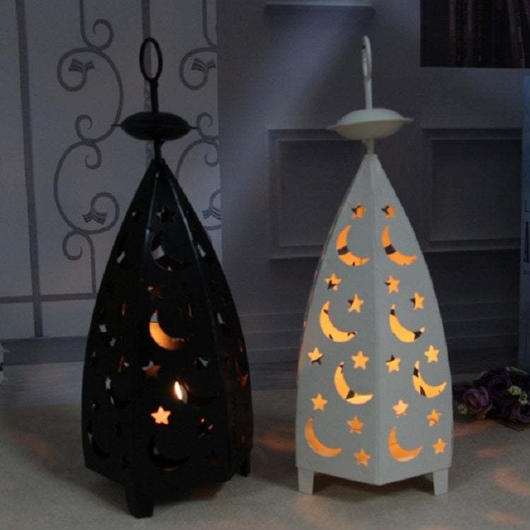 Iron Night Light Rural Retro Wind Light Candlestick Decoration(White) by bashfashion