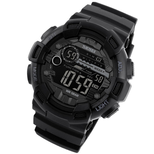 SKMEI 1243 Men Sports Watch Outdoor Waterproof Digital Watch(Black) by SKMEI