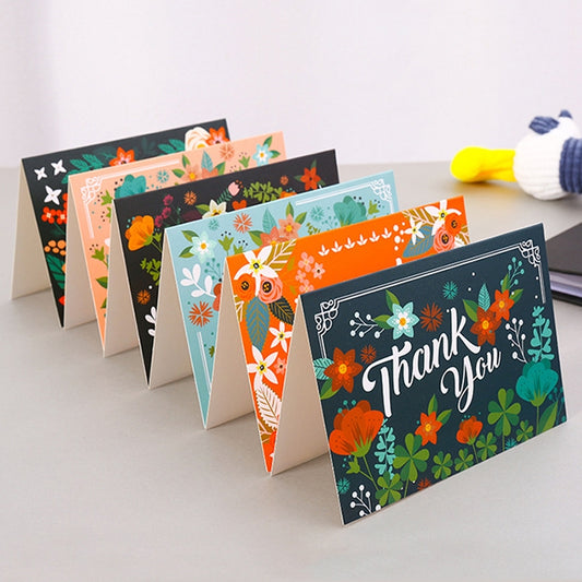 6pcs / Set Christmas Gift Greeting Card Holiday Greeting Message Card(Thank You Greeting Card) by bashfashion