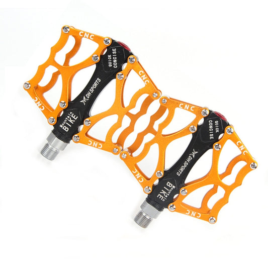 Bicycle Pedal Mountain Bike Aluminum Alloy Palin Pedal Non-Slip Bearing Pedal(901 Yellow) by bashfashion