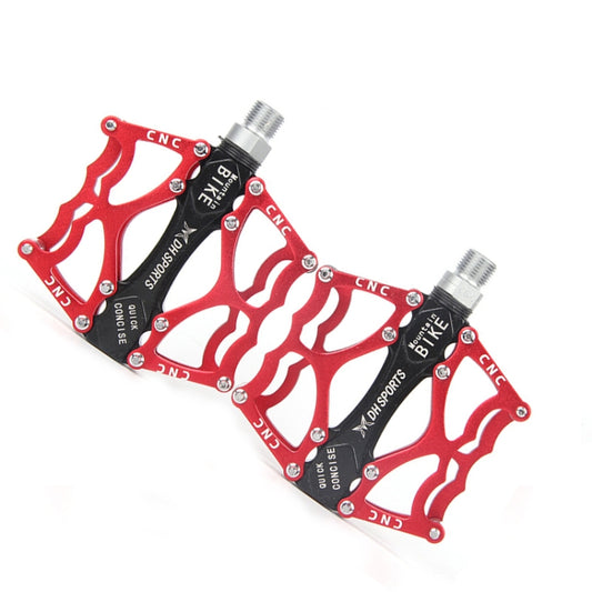 Bicycle Pedal Mountain Bike Aluminum Alloy Palin Pedal Non-Slip Bearing Pedal(901 Red) by bashfashion