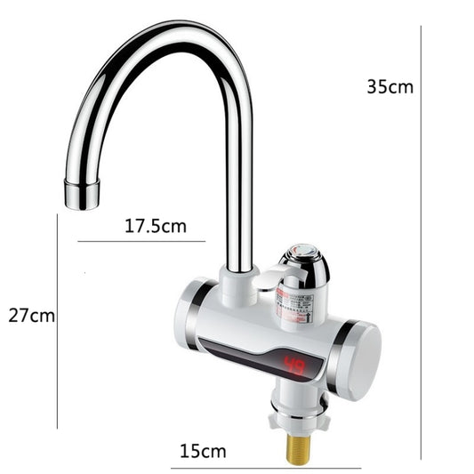 Kitchen Instant Electric Hot Water Faucet Hot & Cold Water Heater CN Plug Specification: Digital Display Lower Water Inlet by bashfashion