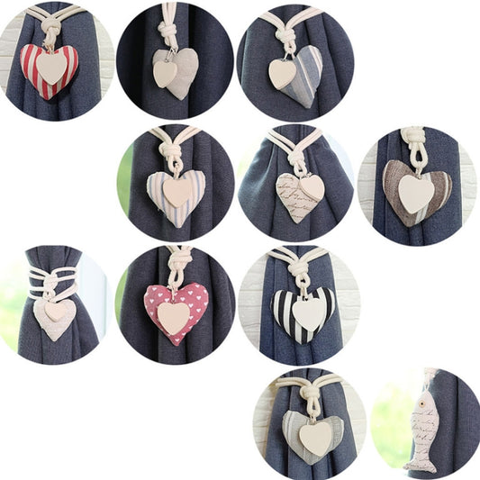 A005 Cotton And Linen Curtain Magnet Bandage Free Perforated Tassel Curtain Buckle(Fish) by bashfashion