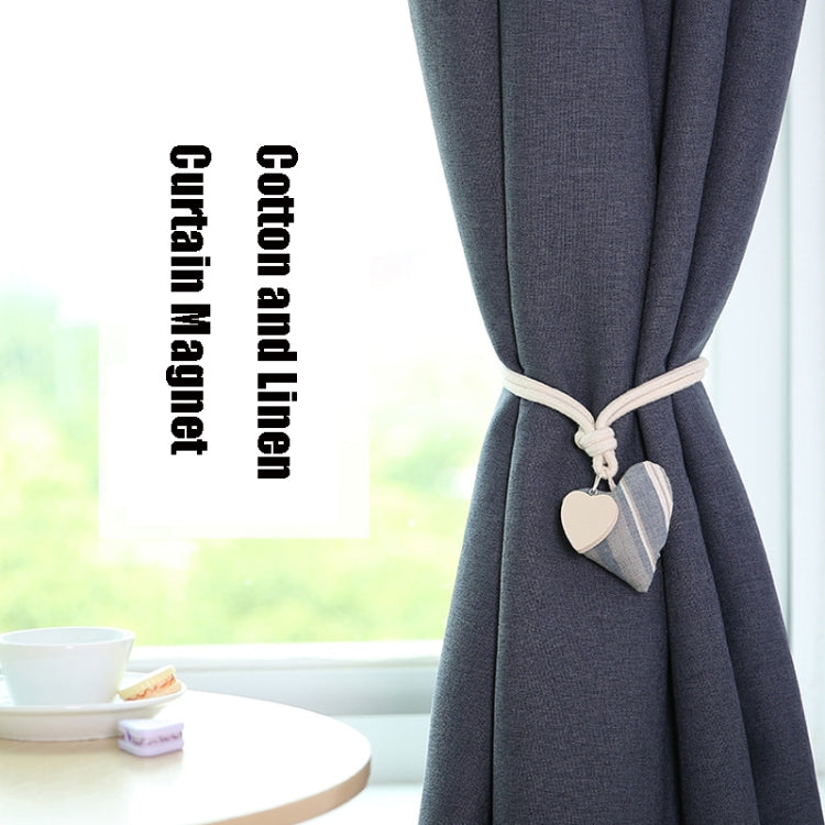 A005 Cotton And Linen Curtain Magnet Bandage Free Perforated Tassel Curtain Buckle(Beige) by bashfashion