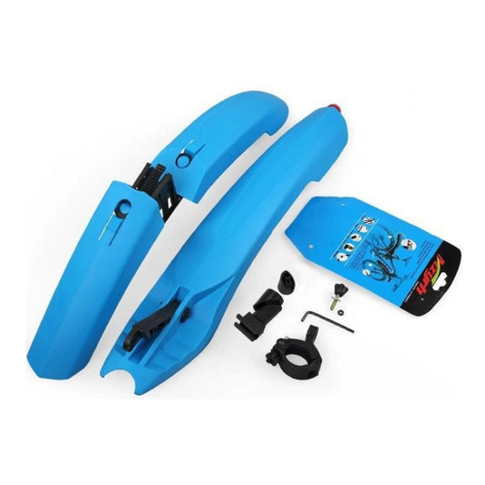 Bicycle Fender With LED Taillights Mountain Bike Fender Quick Release 26 Inch Riding Accessories(Blue) by bashfashion