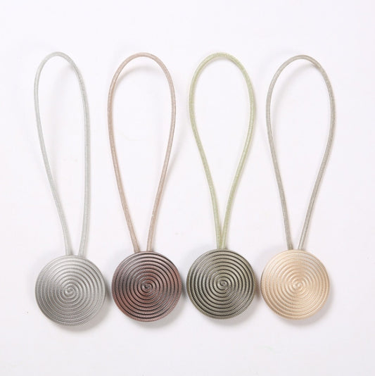 E003 Metal Curtain Magnetic Buckle Strap Curtain Clip Bedroom Living Room Free Perforated Curtain Buckle(Silver) by bashfashion