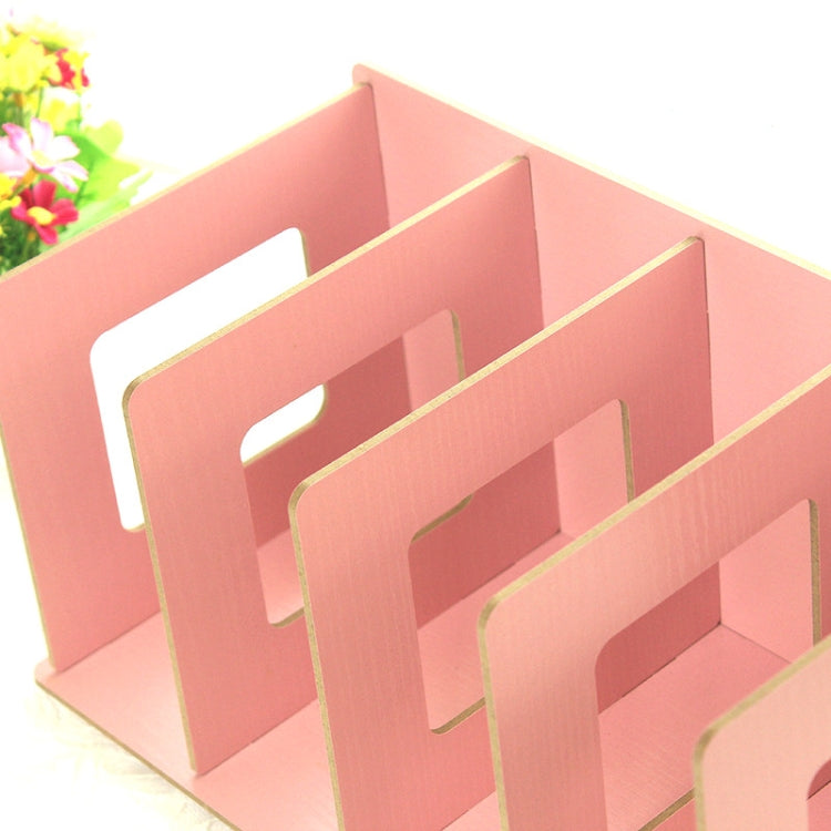 Cd01 Home Multifunctional Storage DIY Creative CD Rack Wooden DVD Rack Student Bookshelf(Light Pink) by bashfashion