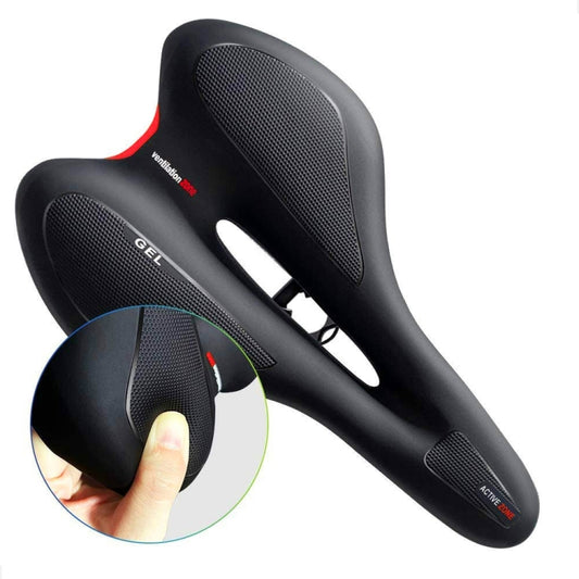 Silicone Bicycle Seat GEL Mountain Bike Saddle Bicycle Seat Saddle(Black Red) by bashfashion