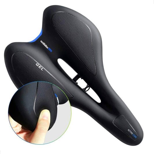 Silicone Bicycle Seat GEL Mountain Bike Saddle Bicycle Seat Saddle(Black Blue) by bashfashion