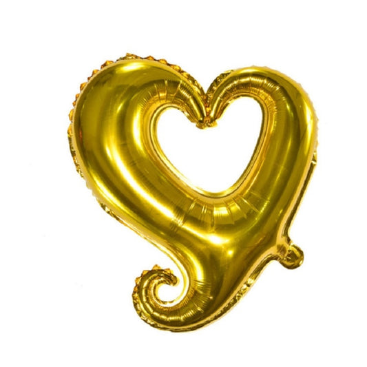50 PCS Hollow Aluminum Heart Balloons for Wedding Party Decoration, Specification:18inch Heart Shaped(Gold) by bashfashion