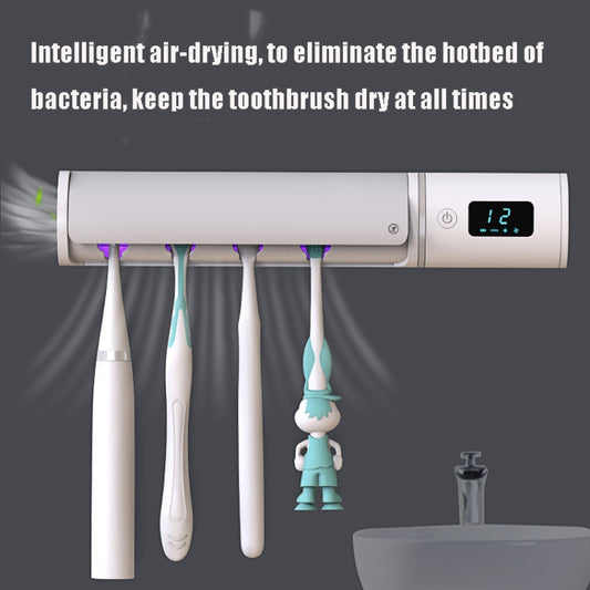 YZZ-XX01 Intelligent Sensor Toothbrush Sterilizer Automatically Turns On UVC Ultraviolet Sterilization Toothbrush Sterilization Box(White) by bashfashion