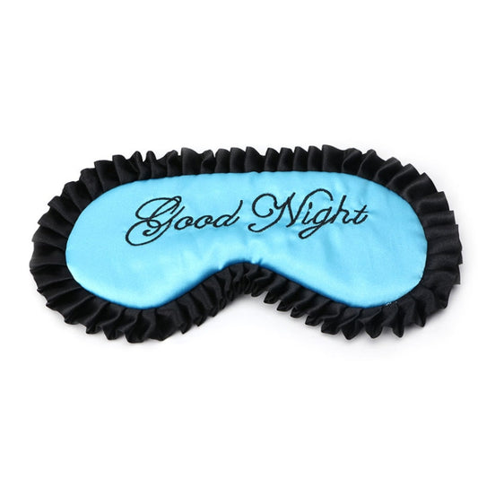 Comfortable Imitation Silk Satin Personalized Travel Sleep Mask Eye Cover(Blue) by bashfashion