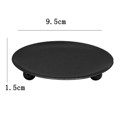 European Romantic Iron Geometric Candle Holder Table Decoration, Size: Large(Black) by bashfashion