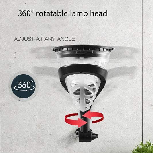 Cone-Shape Garden Decoration Solar Lawn Light Outdoor LED Ground Plug And Wall-Mounted Dual Purpose Lights(White and Warm Light) by bashfashion