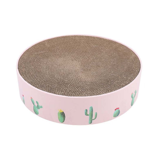 Round Corrugated Cat Scratcher Claw Sharpener Toy Bed, Colour: Pink 41x41x10cm by bashfashion