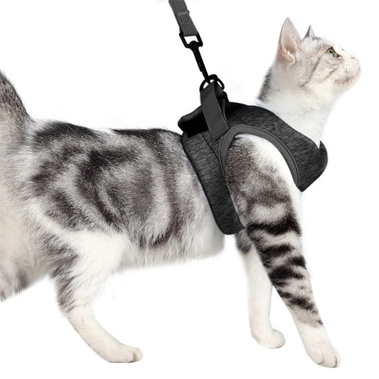 Cat Leash Pet Chest Harness Leash, Size: S(Grey) by bashfashion