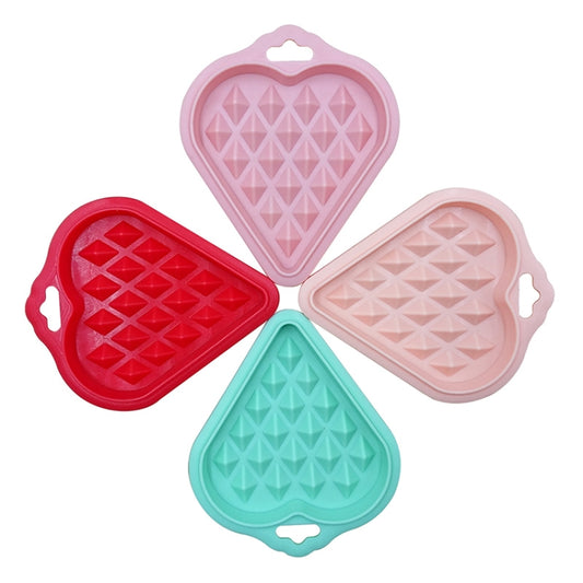 5 in 1 Food Grade Silicone Waffle Mold Kitchen Cake Set Baking Supplies(Pink) by bashfashion